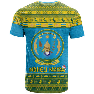 Afro Rwanda Christmas T shirt Noheli Nziza Coat Of Arms - African Pattern