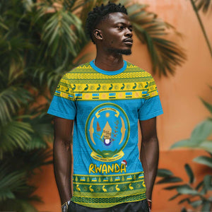 Afro Rwanda Christmas T shirt Noheli Nziza Coat Of Arms - African Pattern