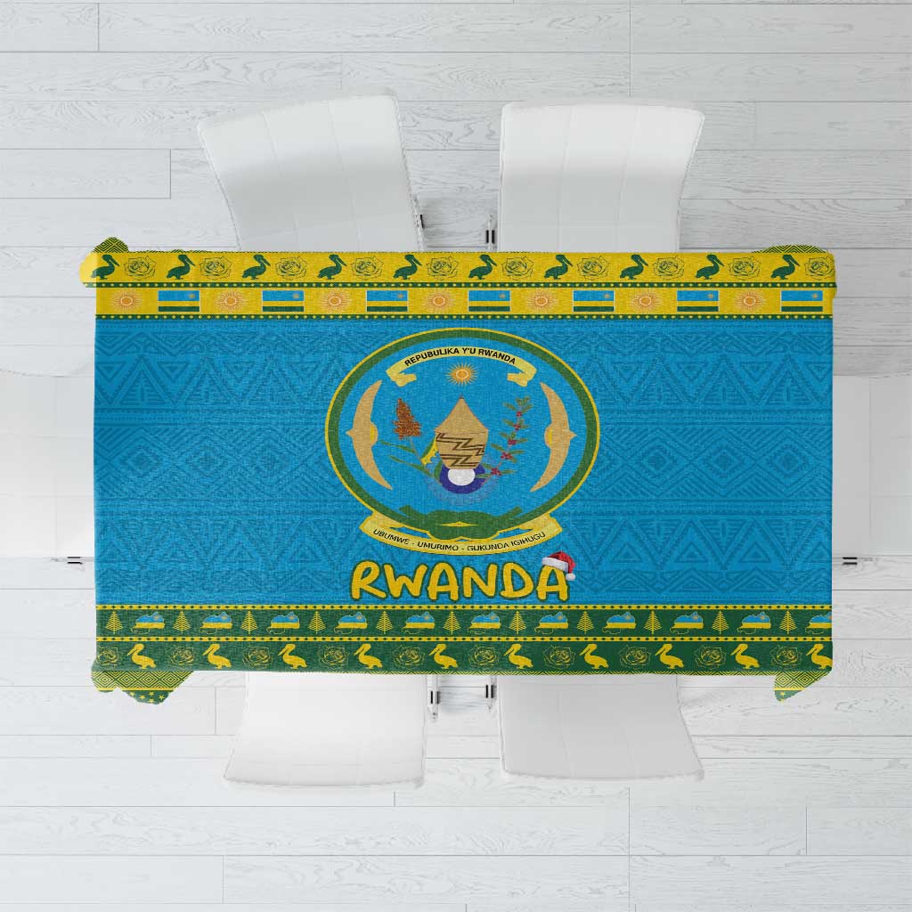 Afro Rwanda Christmas Tablecloth Noheli Nziza Coat Of Arms - African Pattern