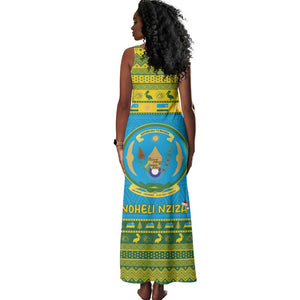 Afro Rwanda Christmas Tank Maxi Dress Noheli Nziza Coat Of Arms - African Pattern