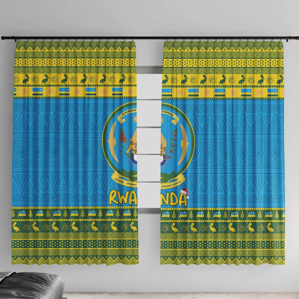 Afro Rwanda Christmas Window Curtain Noheli Nziza Coat Of Arms - African Pattern