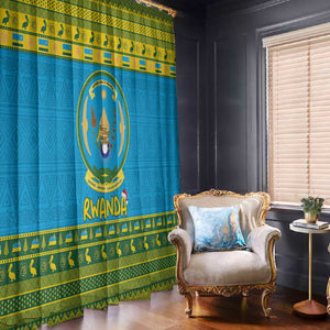 Afro Rwanda Christmas Window Curtain Noheli Nziza Coat Of Arms - African Pattern