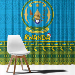 Afro Rwanda Christmas Window Curtain Noheli Nziza Coat Of Arms - African Pattern