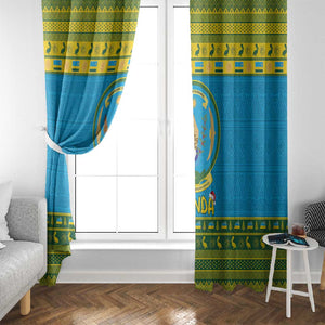 Afro Rwanda Christmas Window Curtain Noheli Nziza Coat Of Arms - African Pattern