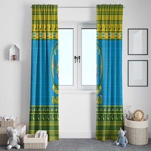 Afro Rwanda Christmas Window Curtain Noheli Nziza Coat Of Arms - African Pattern