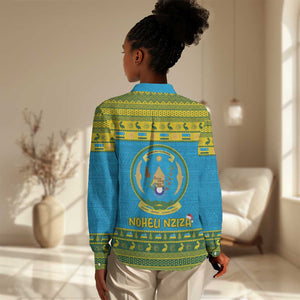 Afro Rwanda Christmas Women Casual Shirt Noheli Nziza Coat Of Arms - African Pattern