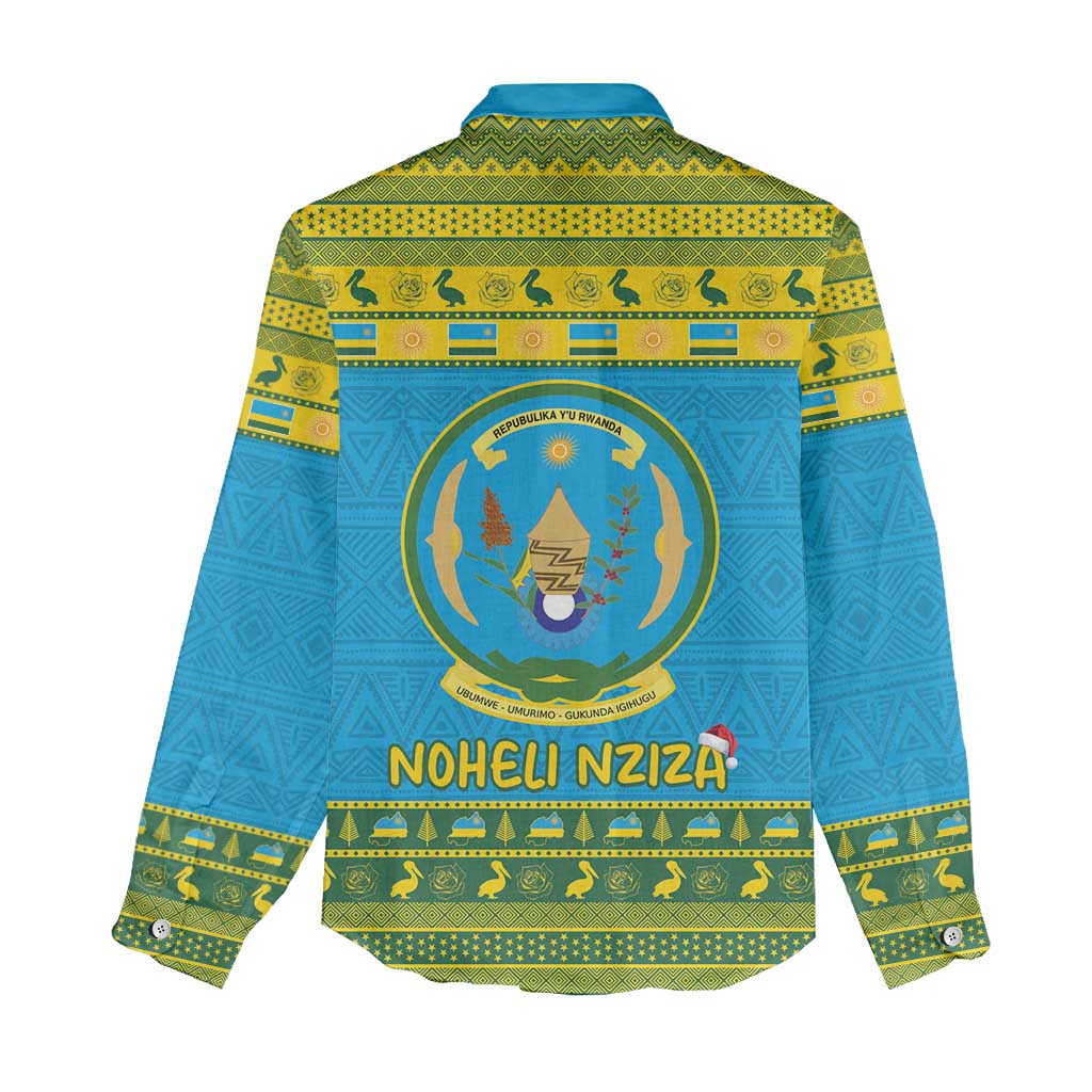 Afro Rwanda Christmas Women Casual Shirt Noheli Nziza Coat Of Arms - African Pattern LT15