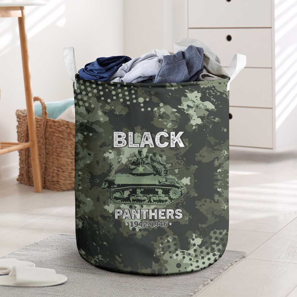 761st Tank Battalion Black Panthers Laundry Basket WWII Military Camouflage - African Pride