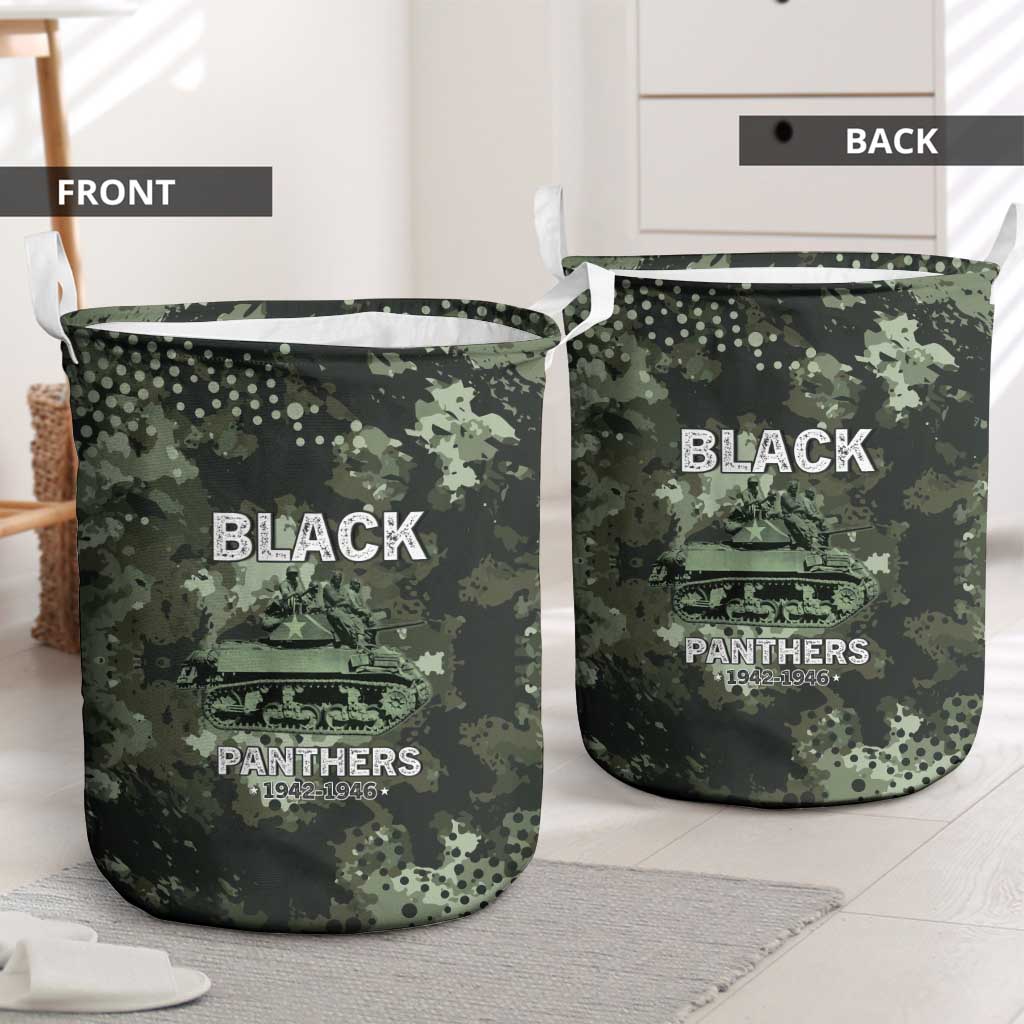 761st Tank Battalion Black Panthers Laundry Basket WWII Military Camouflage - African Pride