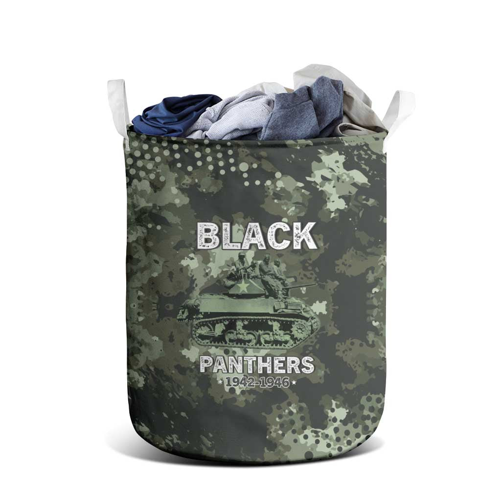 761st Tank Battalion Black Panthers Laundry Basket WWII Military Camouflage - African Pride
