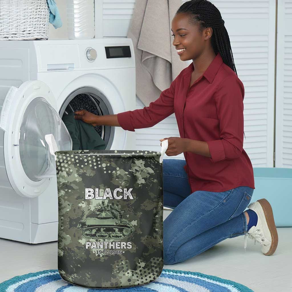 761st Tank Battalion Black Panthers Laundry Basket WWII Military Camouflage - African Pride