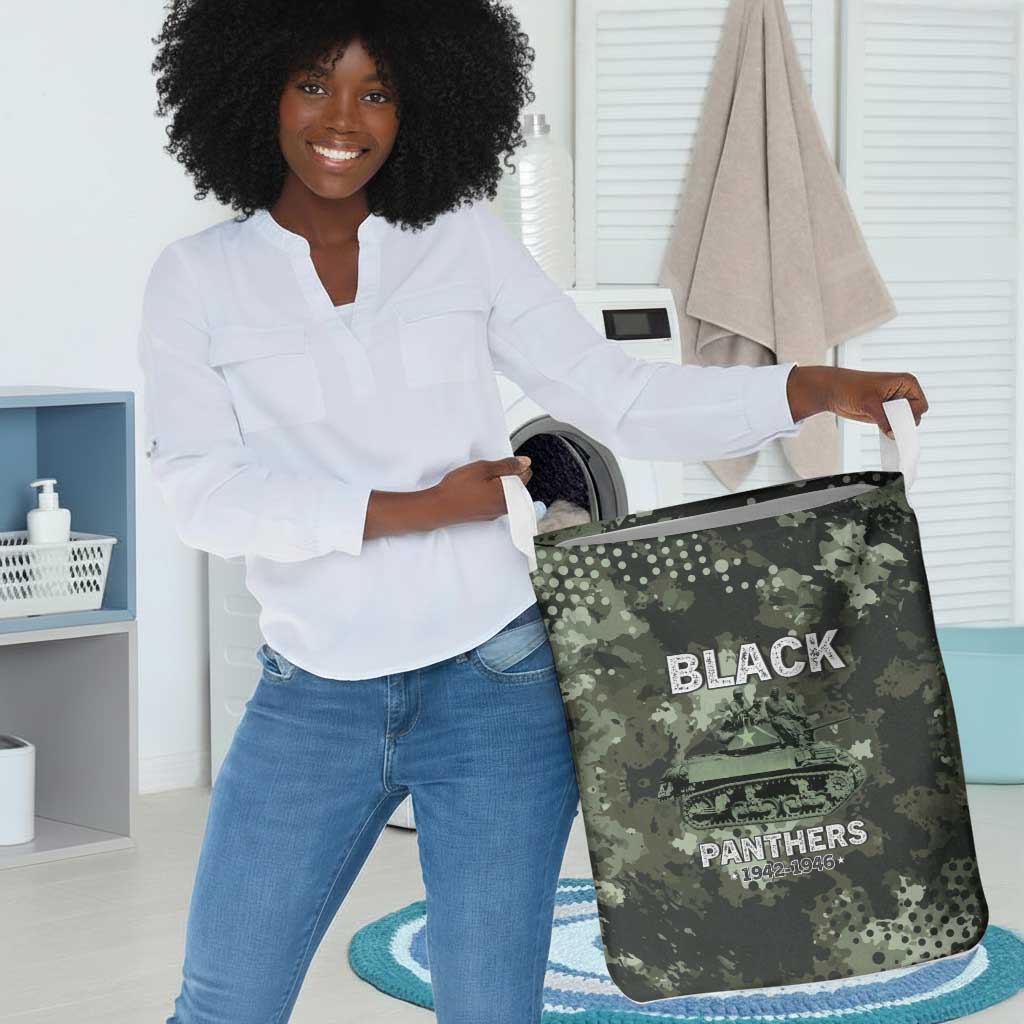 761st Tank Battalion Black Panthers Laundry Basket WWII Military Camouflage - African Pride