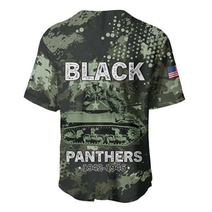 761st Tank Battalion Black Panthers Baseball Jersey WWII Military Camouflage - African Pride