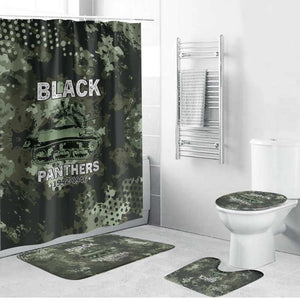 761st Tank Battalion Black Panthers Bathroom Set WWII Military Camouflage - African Pride