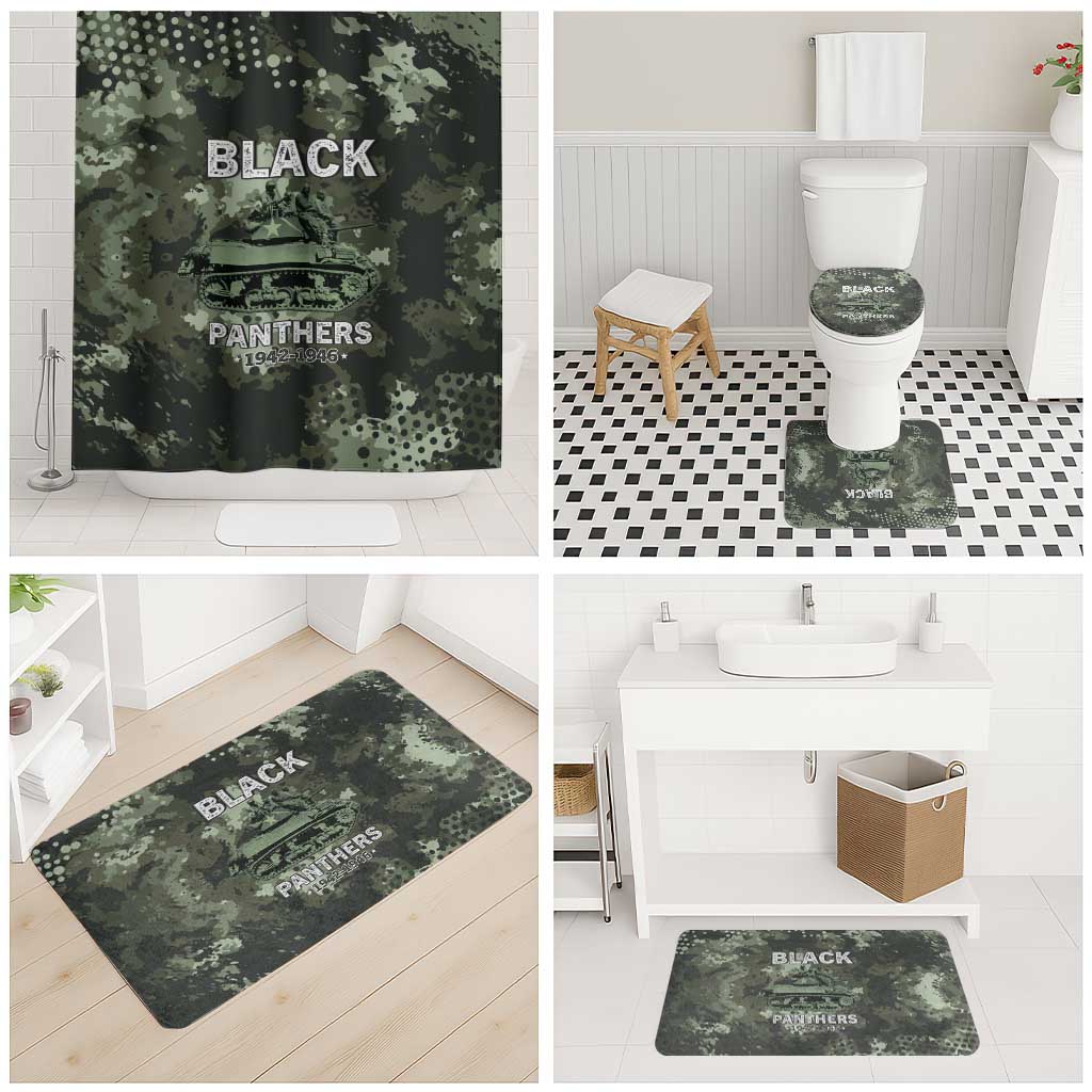 761st Tank Battalion Black Panthers Bathroom Set WWII Military Camouflage - African Pride