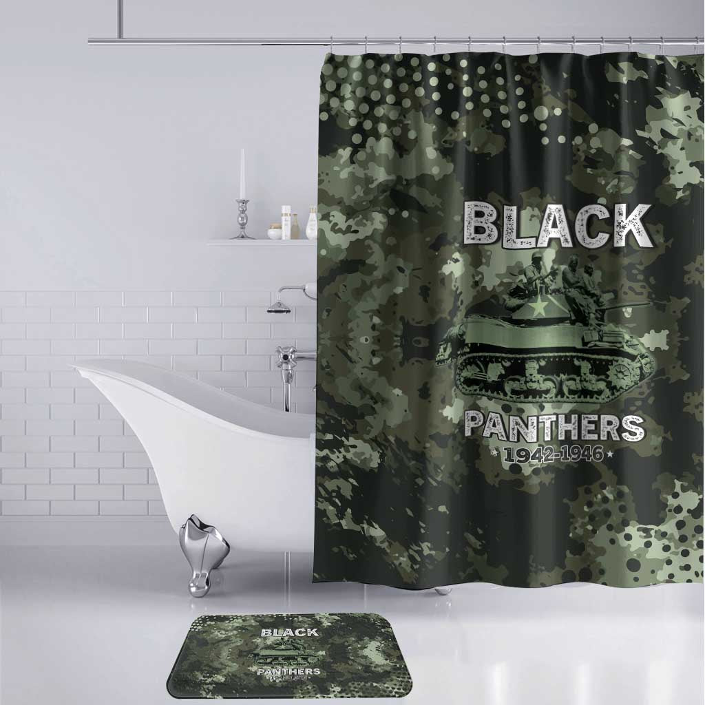 761st Tank Battalion Black Panthers Bathroom Set WWII Military Camouflage - African Pride