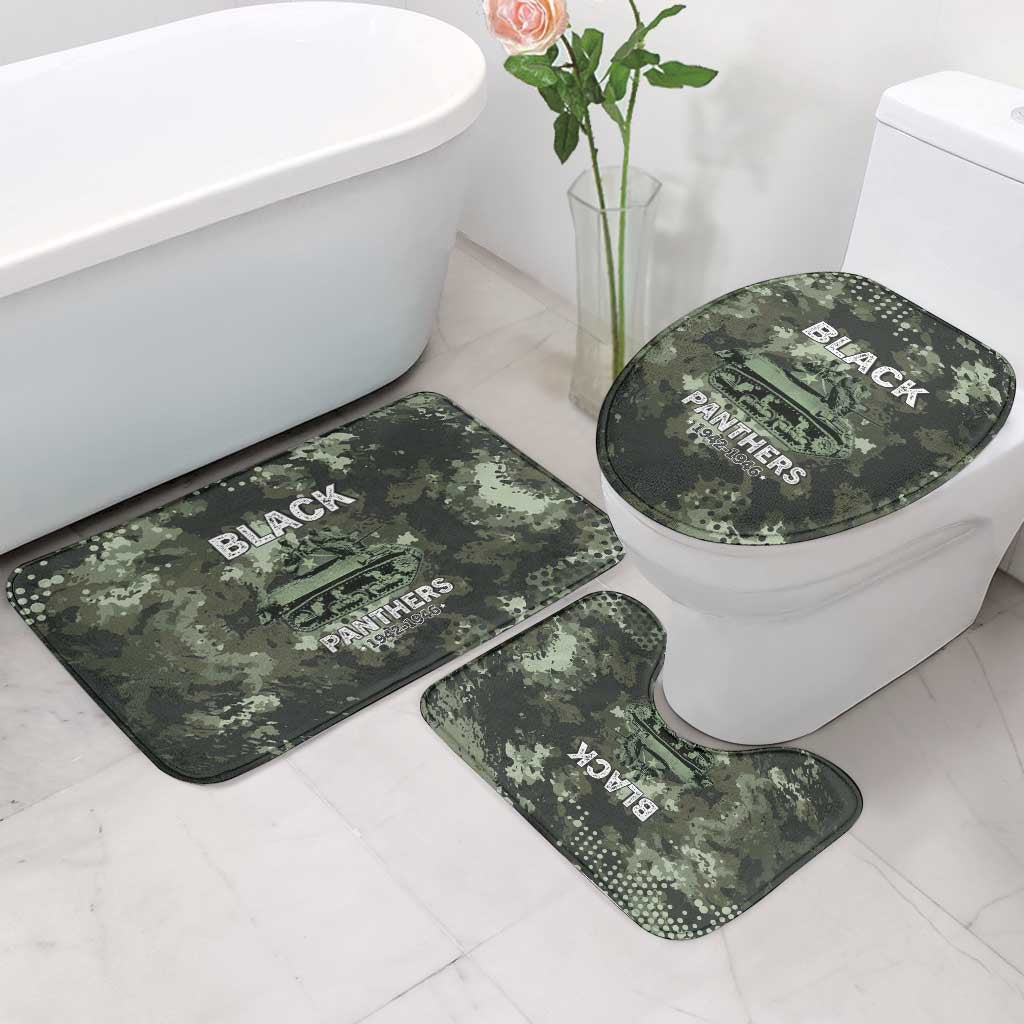 761st Tank Battalion Black Panthers Bathroom Set WWII Military Camouflage - African Pride