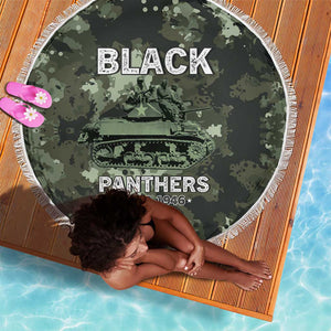 761st Tank Battalion Black Panthers Beach Blanket WWII Military Camouflage - African Pride