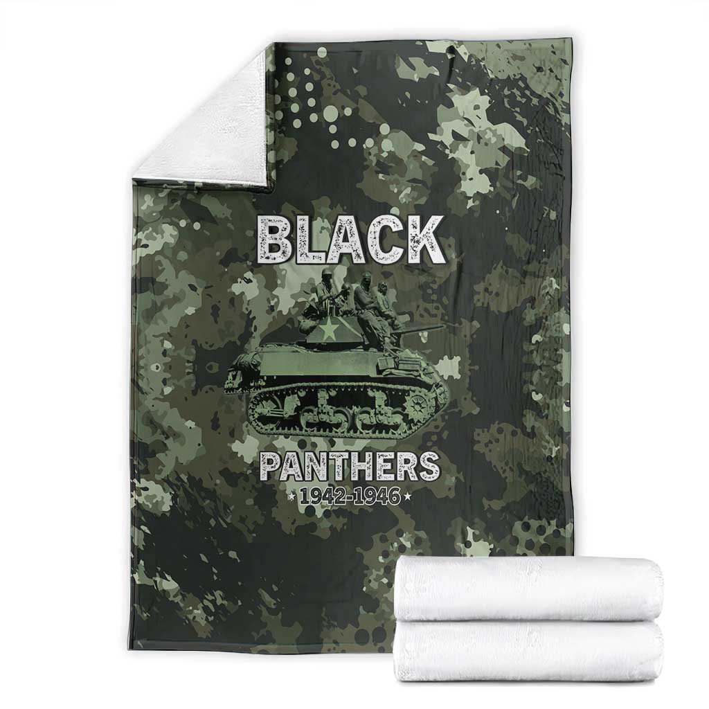 761st Tank Battalion Black Panthers Blanket WWII Military Camouflage - African Pride