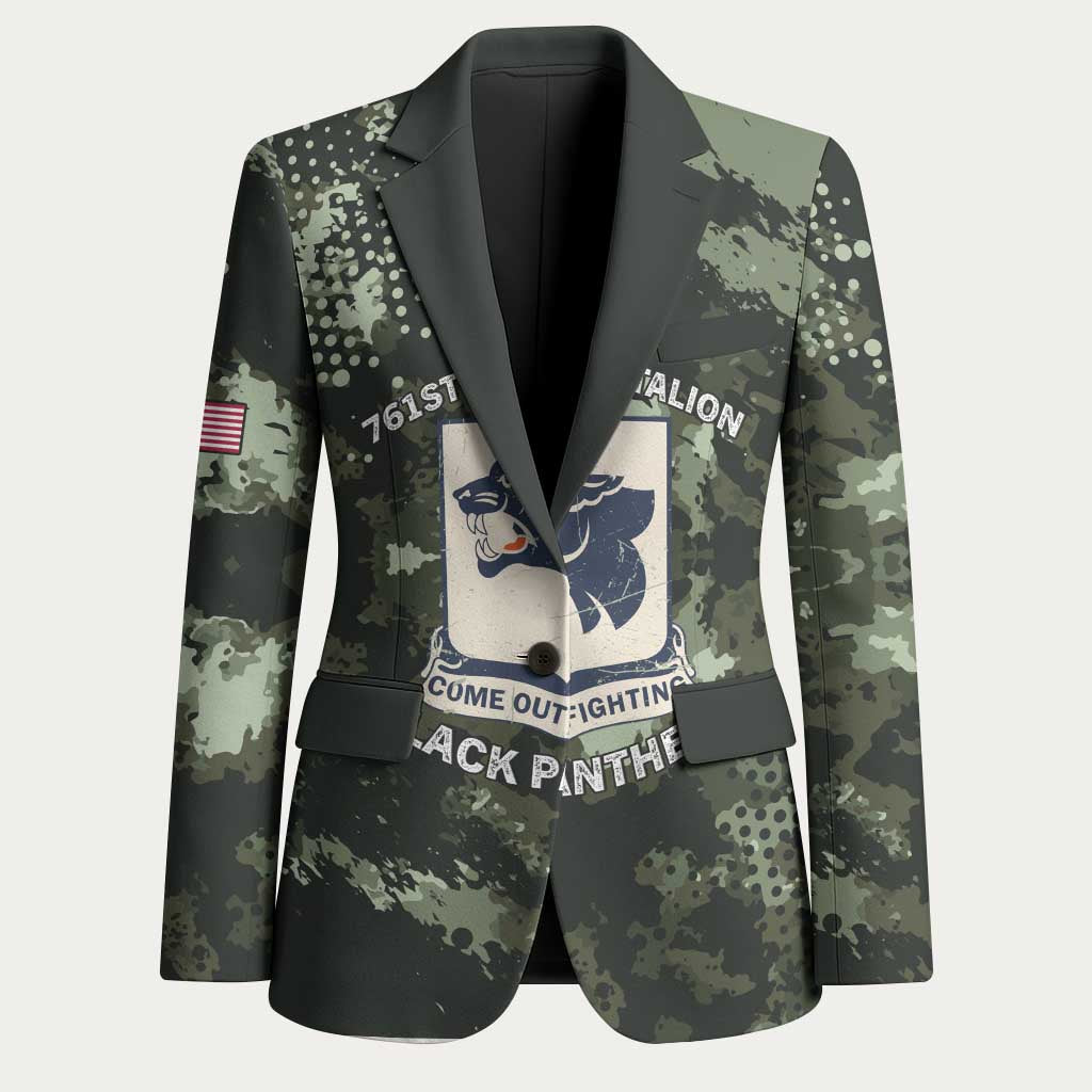 761st Tank Battalion Black Panthers Blazer WWII Military Camouflage - African Pride