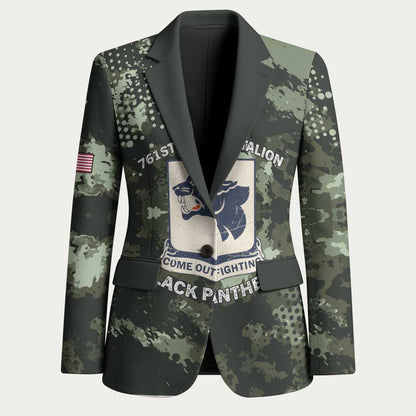 761st Tank Battalion Black Panthers Blazer WWII Military Camouflage - African Pride