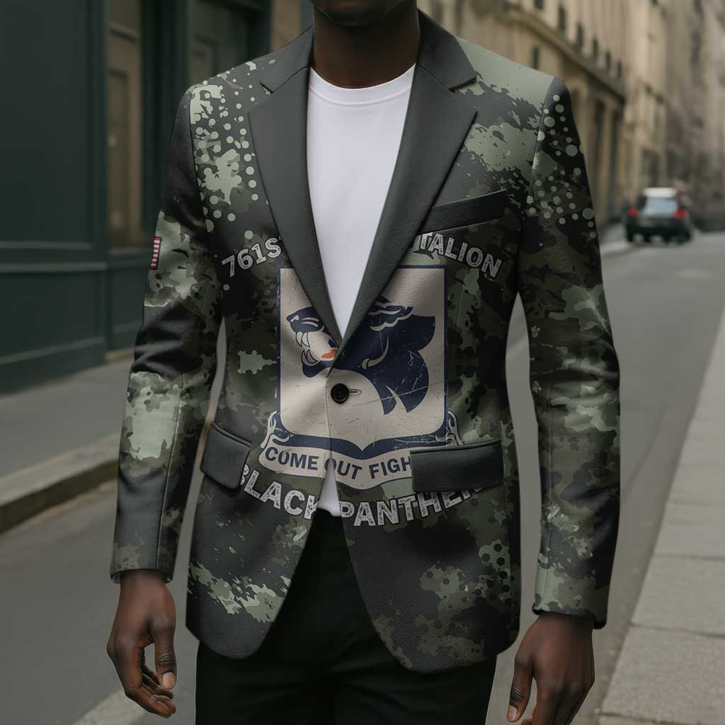 761st Tank Battalion Black Panthers Blazer WWII Military Camouflage - African Pride