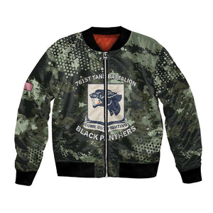 761st Tank Battalion Black Panthers Bomber Jacket WWII Military Camouflage - African Pride