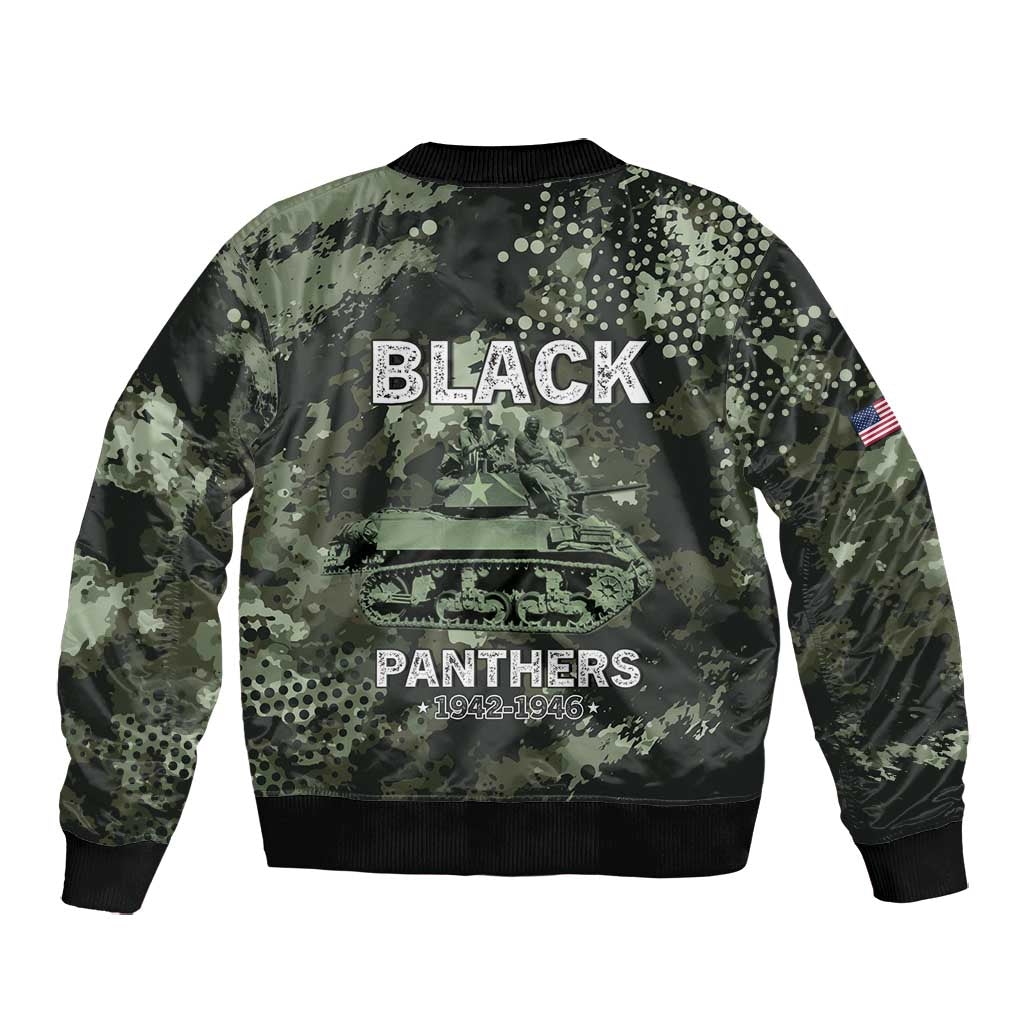 761st Tank Battalion Black Panthers Bomber Jacket WWII Military Camouflage - African Pride
