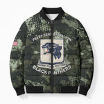 761st Tank Battalion Black Panthers Bomber Puffer Jacket WWII Military Camouflage - African Pride