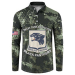 761st Tank Battalion Black Panthers Button Sweatshirt WWII Military Camouflage