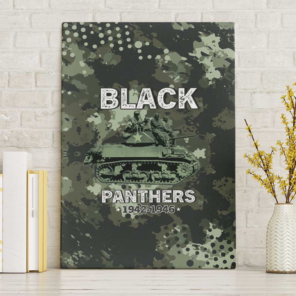 761st Tank Battalion Black Panthers Canvas Wall Art WWII Military Camouflage - African Pride