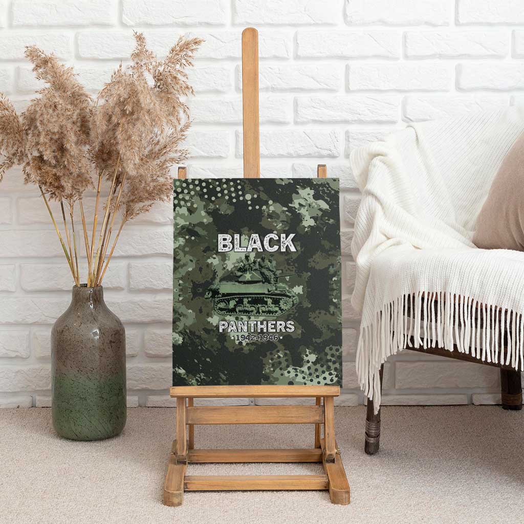 761st Tank Battalion Black Panthers Canvas Wall Art WWII Military Camouflage - African Pride