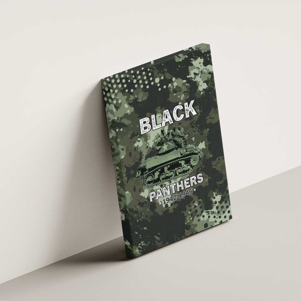 761st Tank Battalion Black Panthers Canvas Wall Art WWII Military Camouflage - African Pride
