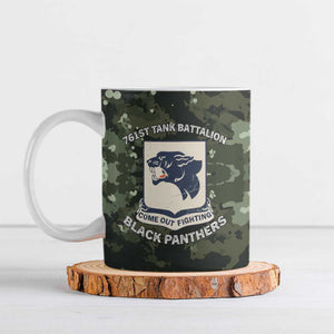 761st Tank Battalion Black Panthers Ceramic Mug WWII Military Camouflage - African Pride