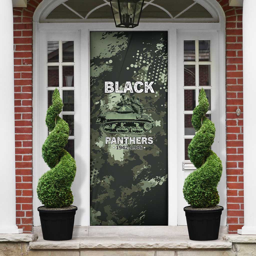 761st Tank Battalion Black Panthers Door Cover WWII Military Camouflage - African Pride