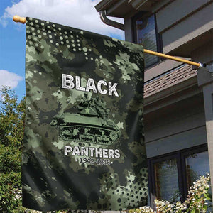 761st Tank Battalion Black Panthers Garden Flag WWII Military Camouflage - African Pride