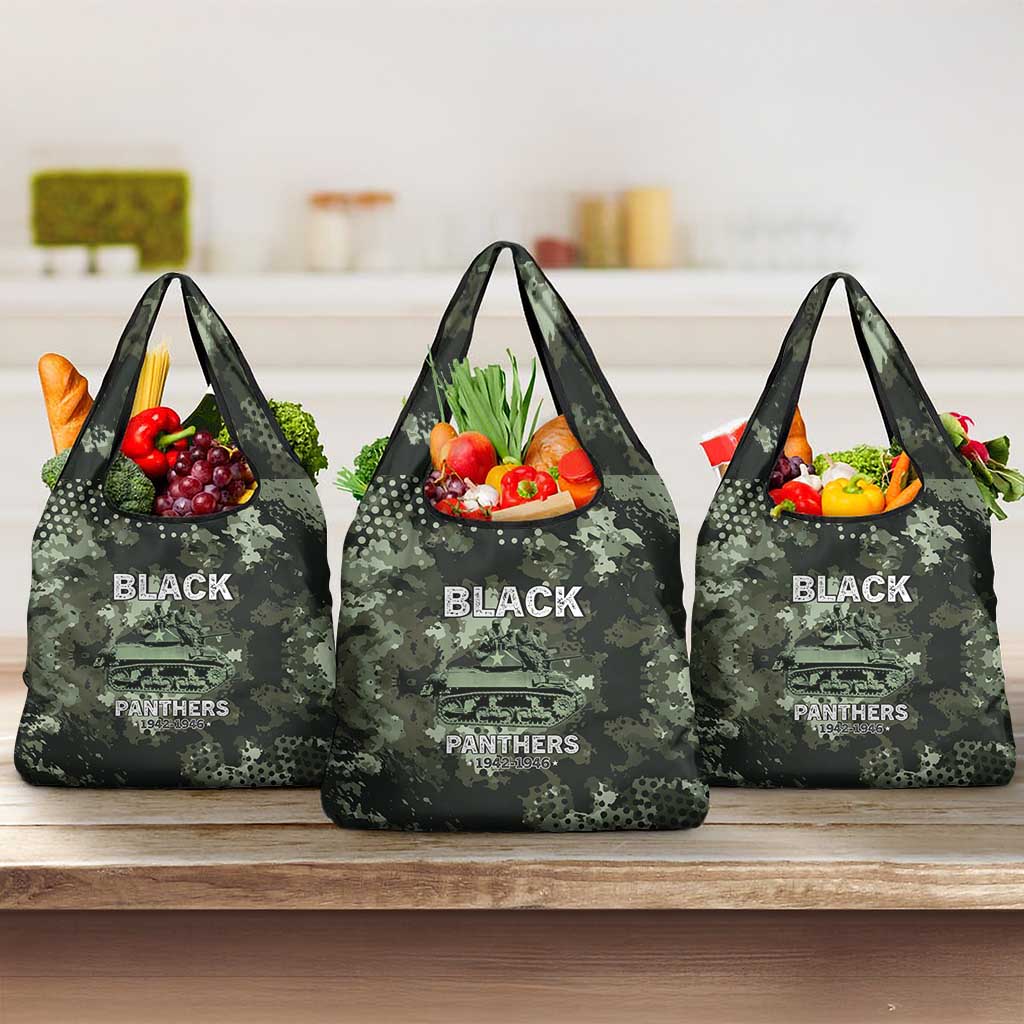761st Tank Battalion Black Panthers Grocery Bag WWII Military Camouflage - African Pride