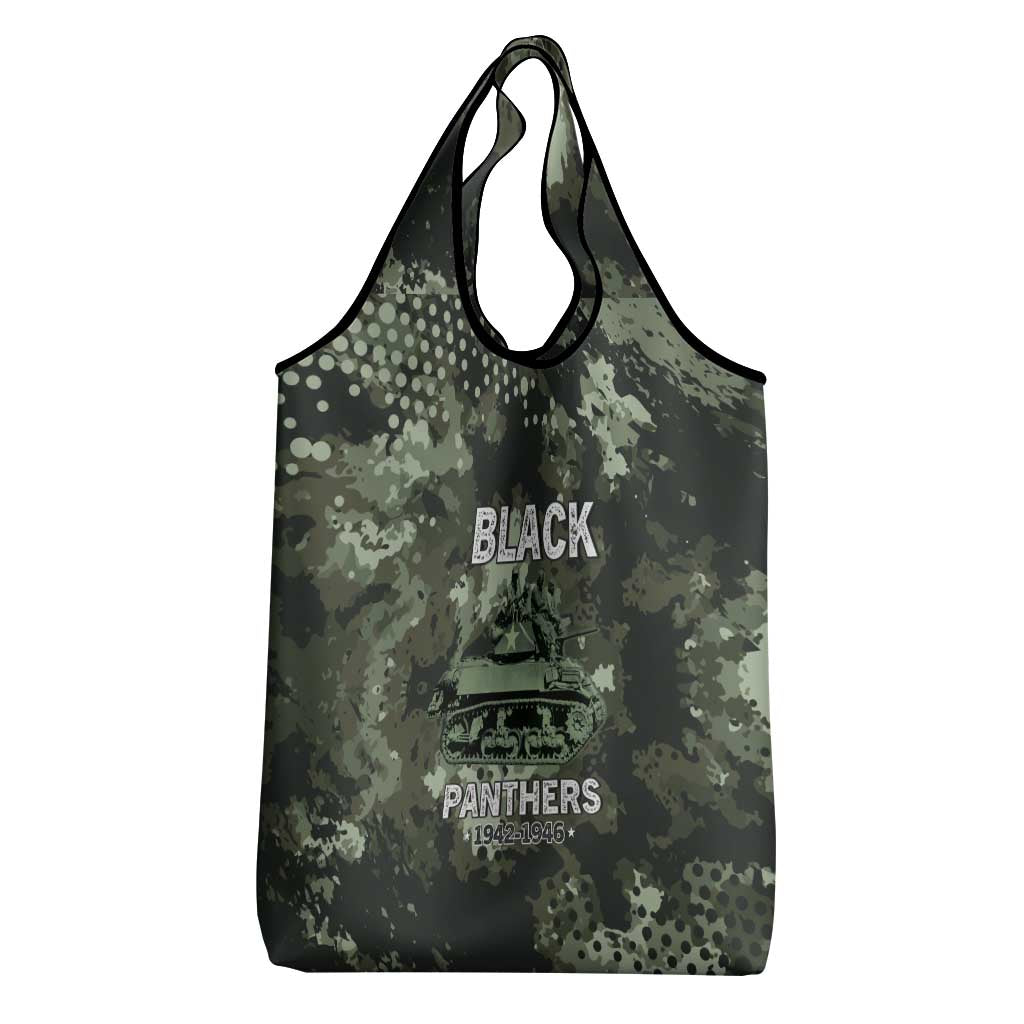 761st Tank Battalion Black Panthers Grocery Bag WWII Military Camouflage - African Pride