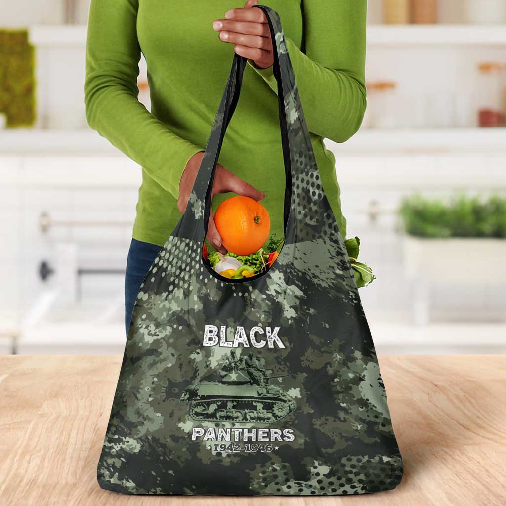 761st Tank Battalion Black Panthers Grocery Bag WWII Military Camouflage - African Pride