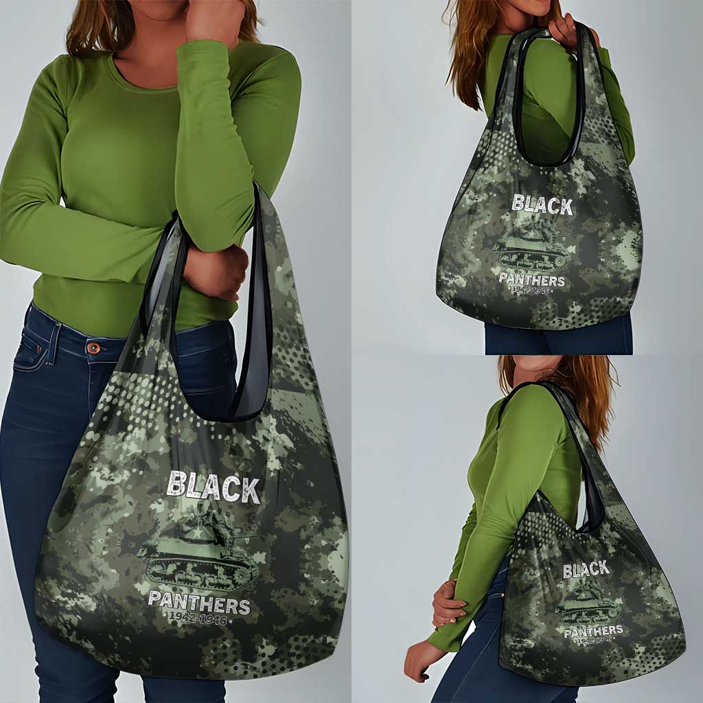 761st Tank Battalion Black Panthers Grocery Bag WWII Military Camouflage - African Pride
