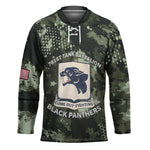 761st Tank Battalion Black Panthers Hockey Jersey WWII Military Camouflage - African Pride