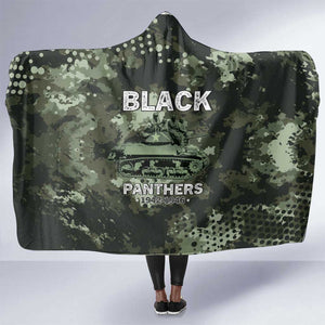 761st Tank Battalion Black Panthers Hooded Blanket WWII Military Camouflage - African Pride