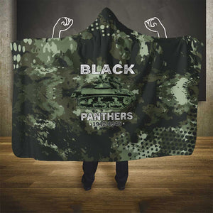 761st Tank Battalion Black Panthers Hooded Blanket WWII Military Camouflage - African Pride