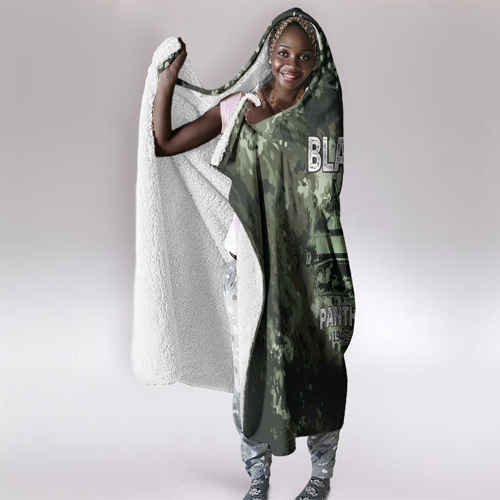 761st Tank Battalion Black Panthers Hooded Blanket WWII Military Camouflage - African Pride