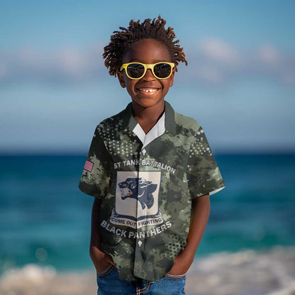 761st Tank Battalion Black Panthers Kid Hawaiian Shirt WWII Military Camouflage - African Pride
