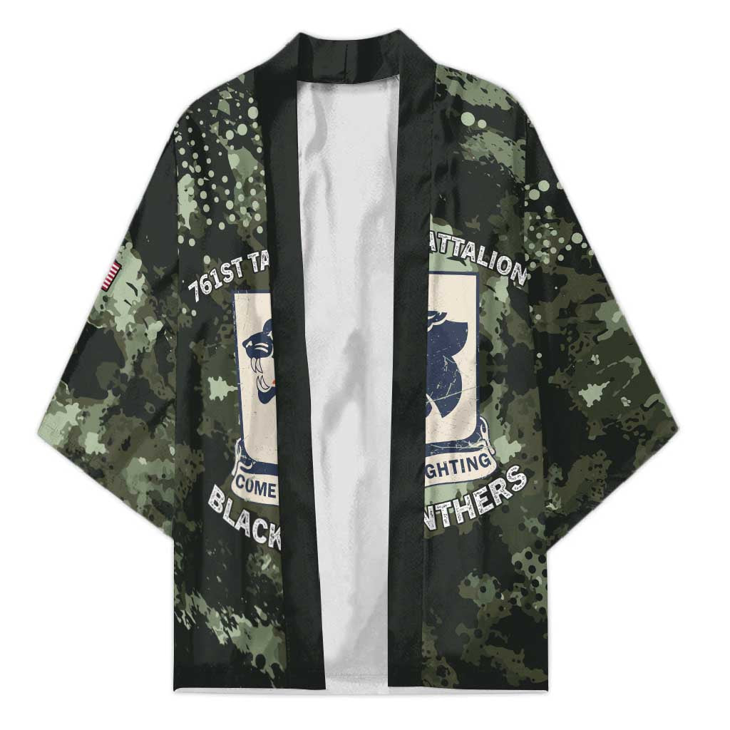 761st Tank Battalion Black Panthers Kimono WWII Military Camouflage - African Pride