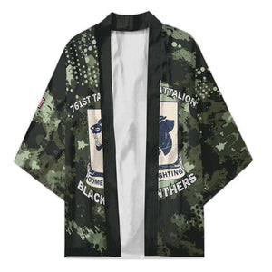 761st Tank Battalion Black Panthers Kimono WWII Military Camouflage - African Pride