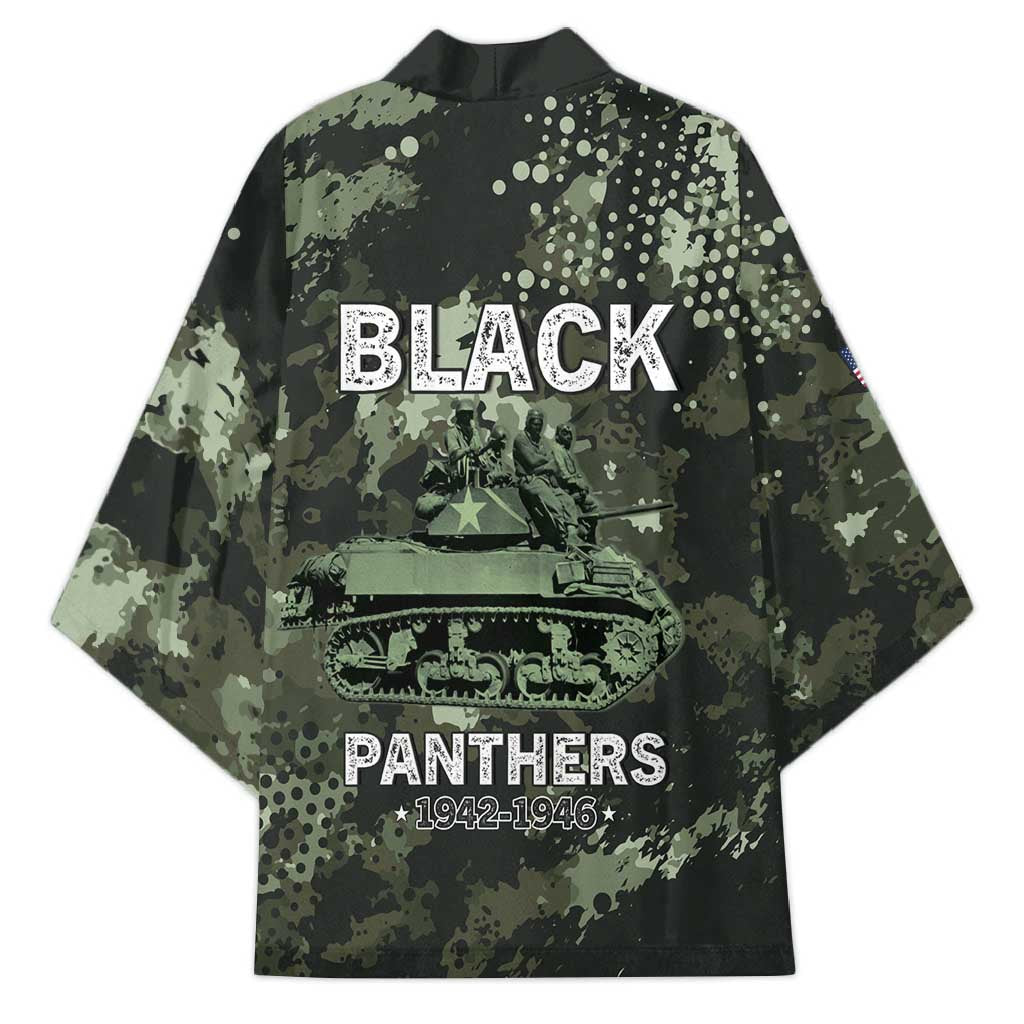 761st Tank Battalion Black Panthers Kimono WWII Military Camouflage - African Pride