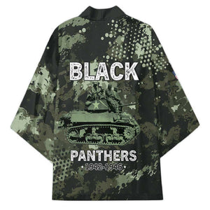 761st Tank Battalion Black Panthers Kimono WWII Military Camouflage - African Pride