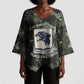 761st Tank Battalion Black Panthers Kimono Sleeve Blouse WWII Military Camouflage - African Pride